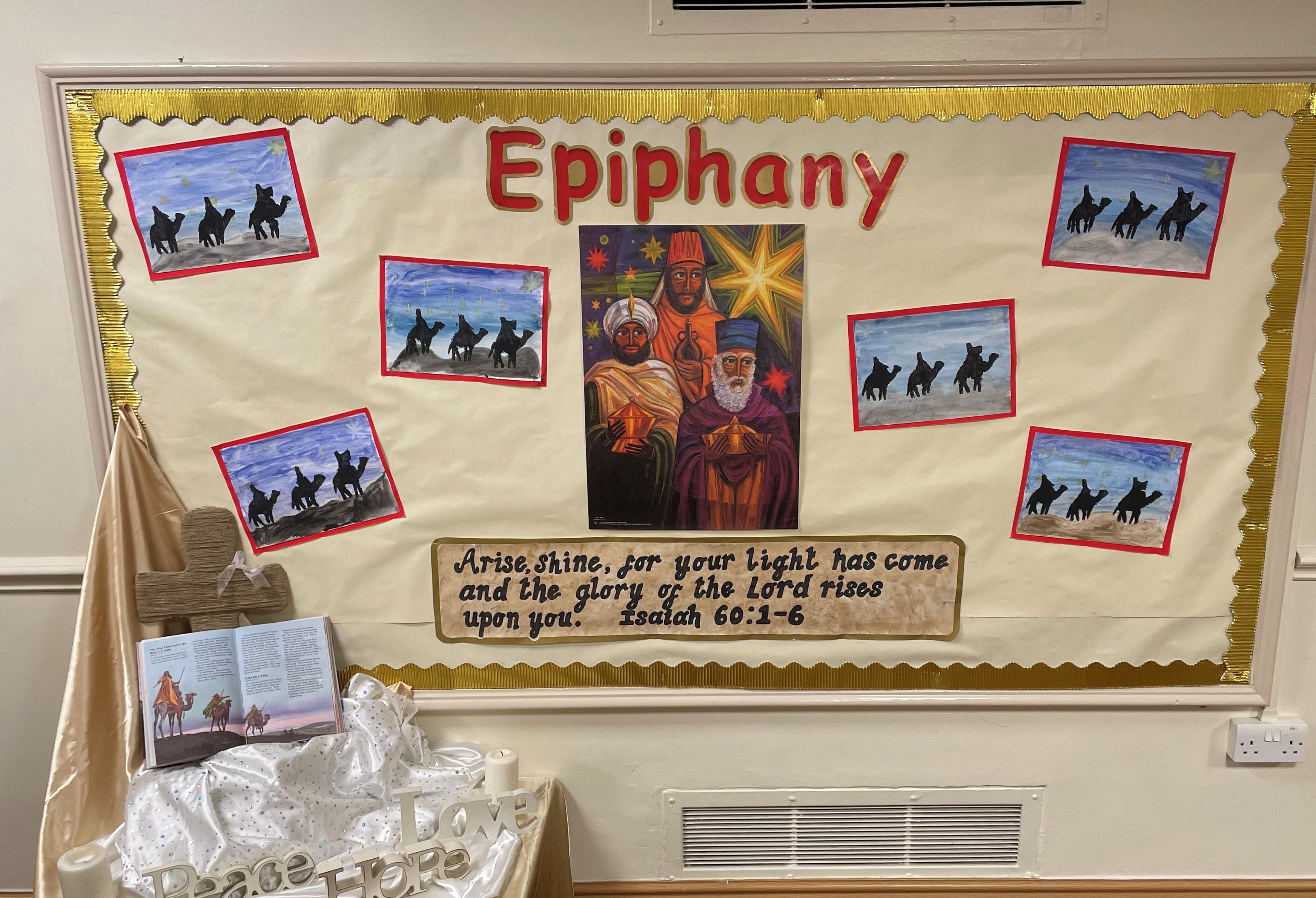 Year 2 have been reflecting on the Feast of the Epiphany through their art work. 