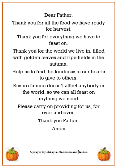 Our Harvest Prayer