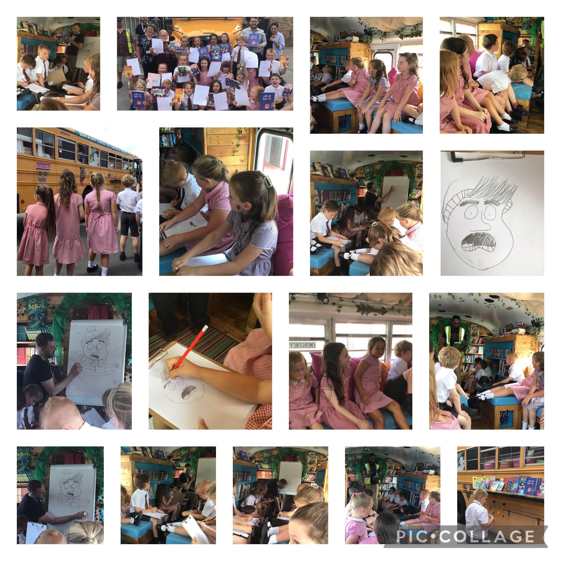 Inspiring reading bus session with local author & illustrator Phillip Sheppard. 