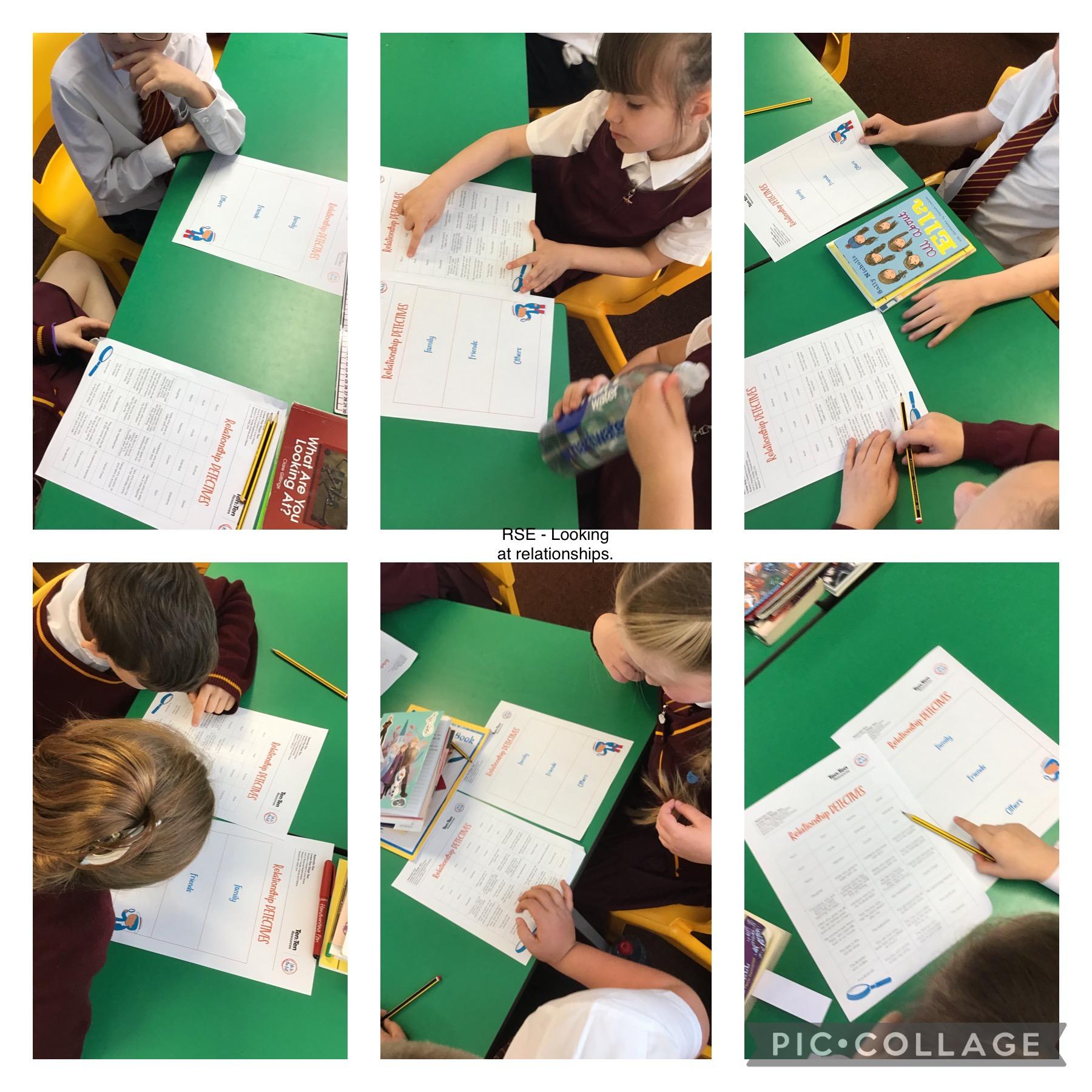 Y3 looking at the different types of relationships they have in their lives.
