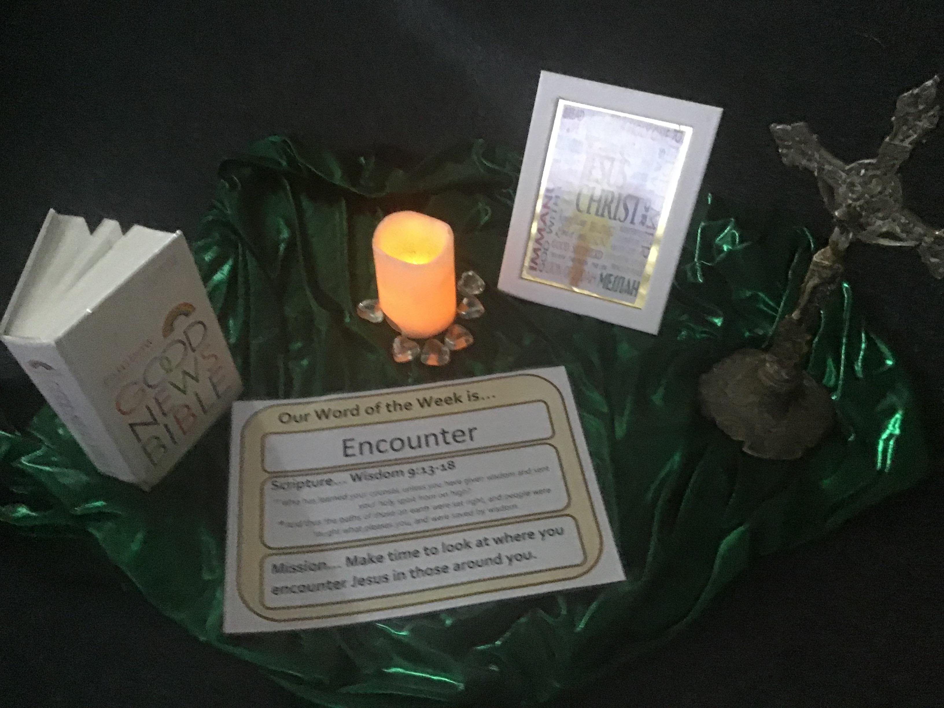 A beautiful focal point used during a Celebration of the Word in Reception